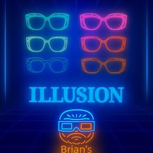 1 "ILLUSION" 3D Printed Magnetic Glasses Topper Blank with Magnets INSTALLED Pair Compatible