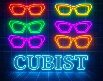 1 CUBIST 3D Printed Magnetic Glasses Topper with Magnets INSTALLED Pair Compatible