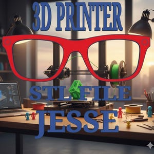 Archivo STL de adorno de gafas Jesse para impresión 3D (descarga digital)