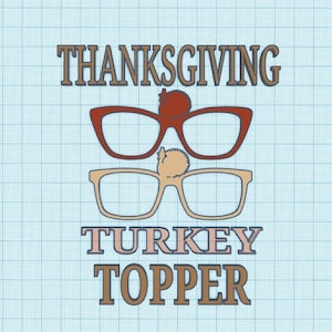 1 Clear 3D Printed Thanksgiving Turkey Magnetic Glasses Toppers with Magnets