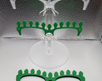 1 Clear 3D Printed CHRISTMAS Lights Brow Magnetic Glasses Toppers with Magnets