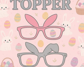 1 3D Printed EASTER BUNNY Topper Magnetic Glasses Toppers with Magnets
