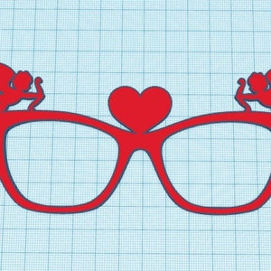1 3D Printed CUPID VALENTINES DAY Topper With Star Magnetic Glasses Toppers with Magnets
