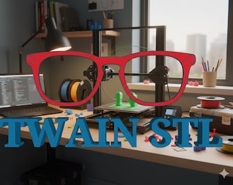 Twain Brillen Topper STL Datei für 3D Druck (Digitaler Download)