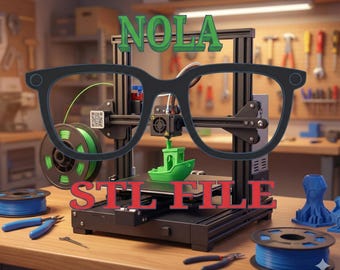NOLA TOPPER STL-Datei für 3D-Druck, digitaler Download, Brillen stl, Brillengestell, Brille, Eyewear, Topper,
