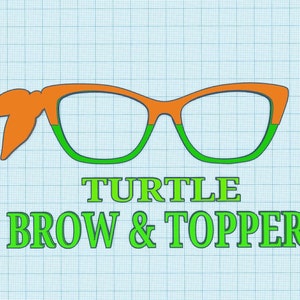 1 TURTLE 3D Printed Brow and Topper Combo Magnetic Glasses Toppers with Magnets installed