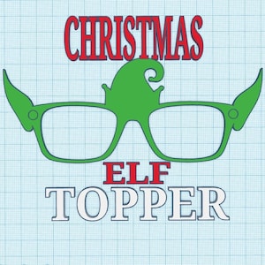 1 Clear 3D Printed CHRISTMAS ELF Magnetic Glasses Toppers with Magnets