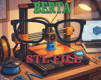 BERTA TOPPER Stl Datei für 3D Druck, Digital Download, Brillen Stl, Brillengestell, Brille, Eyewear, Topper,
