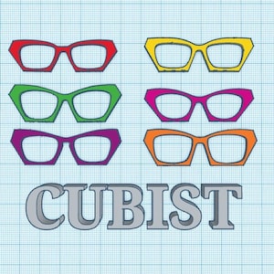 1 CUBIST 3D Printed Magnetic Glasses Topper with Magnets INSTALLED Pair Compatible