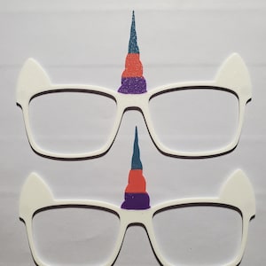 1 Multi-Colored 3D Printed UNICORN Magnetic Glasses Toppers with Magnets Pair compatible