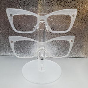 1 Cat Eye NO Cut 3D Printed Magnetic Glasses Topper with Magnets INSTALLED Pair Compatible