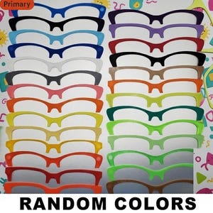 Paquete de piezas magnéticas para la parte superior de las cejas de gafas, impresas en 3D, en colores aleatorios: par compatible con gafas, colores aleatorios.