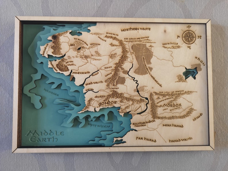 Middle Earth Map made for lasercutting AI PDF SVG files | Etsy