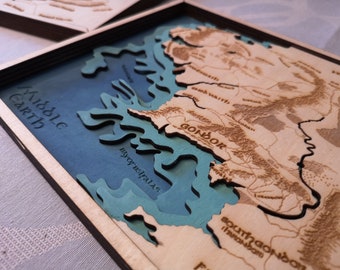 Middle Earth Map made for lasercutting - AI PDF SVG files - Not physic version, only files - Laser cnc