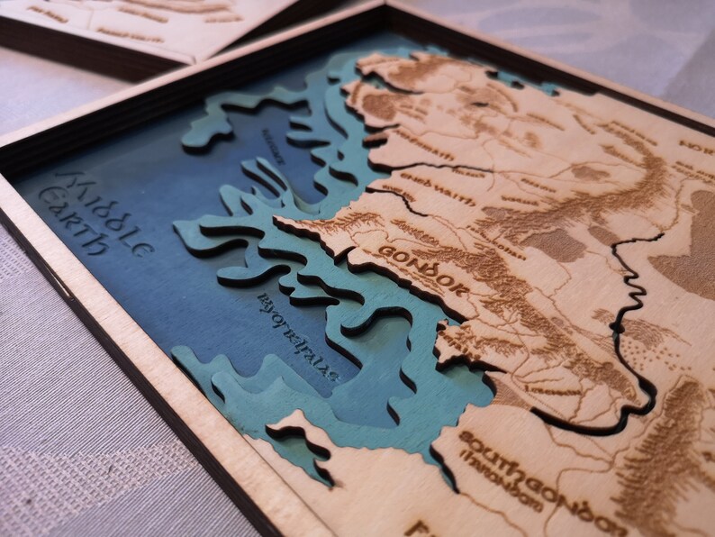 Middle Earth Map made for lasercutting AI PDF SVG files | Etsy