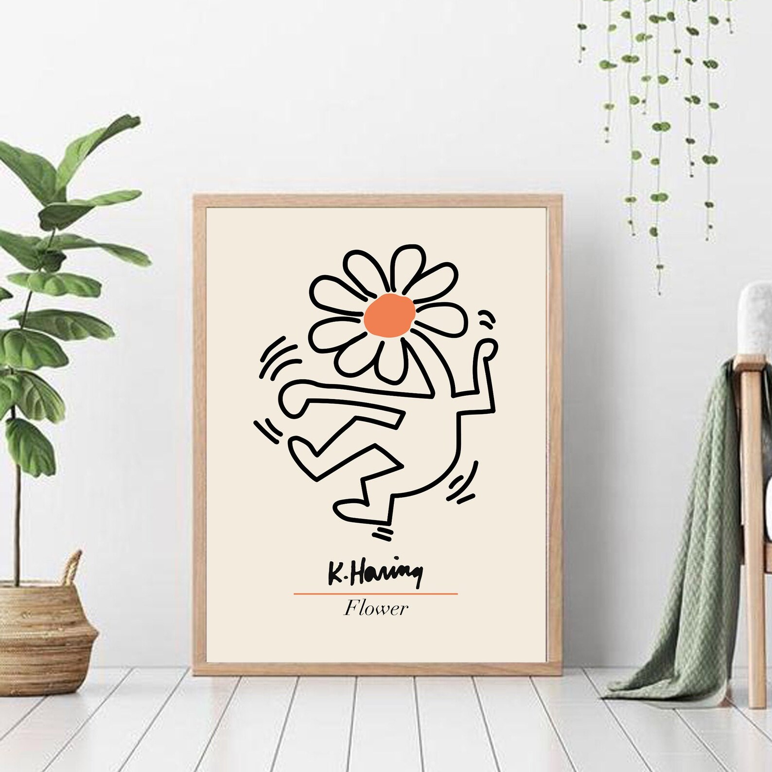 keith haring dancing flower