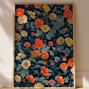 Impression d&#39;art mural vintage botanique inspirée de William Morris, décoration Art nouveau, ensemble mural de galerie, art éclectique pour la décoration intérieure, impression uniquement