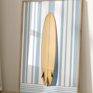 Surfboard Wall Art, Surfboard Beach Ocean, Beachy Wall Art, Minimalist Modern Art Coastal Room Decor, Surf Wall Art, Surfing Print