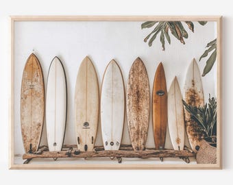 Surfboard Wall Art, Surfboard Beach Ocean, Beachy Wall Art, Minimalist Modern Art Coastal Room Decor, Surf Wall Art, Surfing Print ONLY
