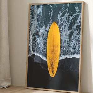 Surfboard Wall Art PRINT ONLY, Coastal Wall Art, Surfboard Beach Ocean, Photography Prints, Minimalist Coastal Room Decor, Beach Home Decor