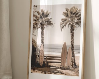 Surfboard Wall Art, Surfboard Beach Ocean, Beachy Wall Art, Minimalist Modern Art Coastal Room Decor, Surf Wall Art, Surfing Print ONLY