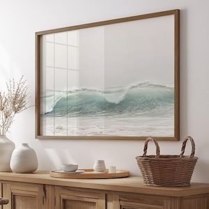 Ocean Waves Wall Art, Coastal Photography Print, Large Beach House Decor, Surf Poster, Boho Nautical Art image 1