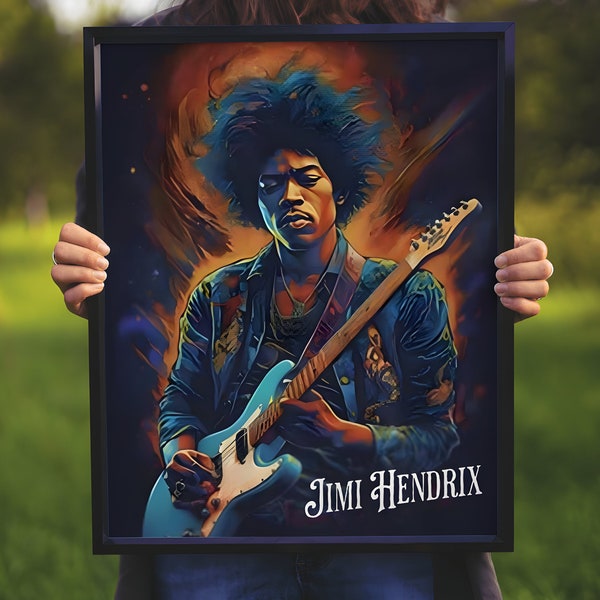 Vintage Jimi Hendrix Poster - Iconic Music Art for Music Lovers - Retro Wall Decor - Gift for Guitar Enthusiasts
