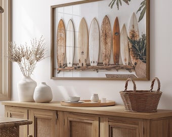 Surfboard Wall Art, Surfboard Beach Ocean, Beachy Wall Art, Minimalist Modern Art Coastal Room Decor, Surf Wall Art, Surfing Print