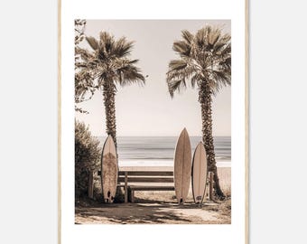 Framed Surfboard Wall Art, Surfboard Beach Ocean, Beachy Wall Art, Minimalist Modern Art Coastal Room Decor, Surf Wall Art, Surfing Print