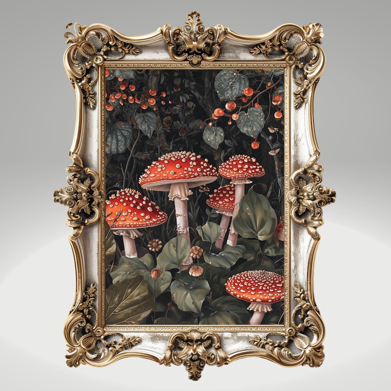 William Morris Inspired Gothic Botanical Art Prints Dark Cottagecore ...