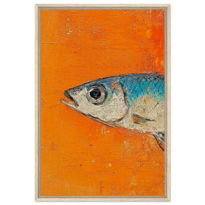 Fish Print Framed Canvas, Fish Wall Art, Coastal Wall Art, Beachy Wall Art, Modern Art Coastal Room Decor, Beach Home Decor, Fishing Art