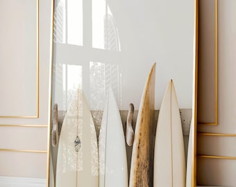 Surfplank kunst aan de muur, surfplank strand oceaan, beachy muur kunst, minimalistische moderne kunst kust kamer decor, surf kunst aan de muur, surfen ALLEEN print