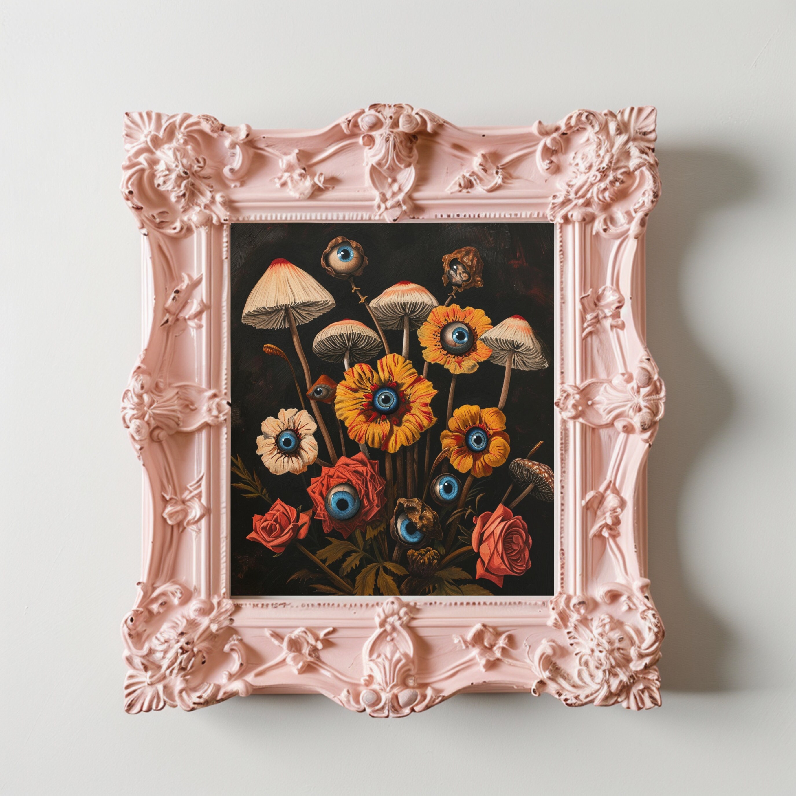 Posters Champignons Vintage - Déco Murale Goblincore - Lot De 16 Impressions - 20,3x25,4 Cm - Style Cottagecore
