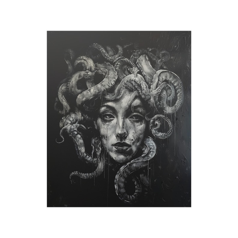 Nouveau Art, Greek Mythology Art, Medusa Greek Mythology Wall Art for Home Decor, Vintage Art Print, Art For Women, Gifts for Women image 6
