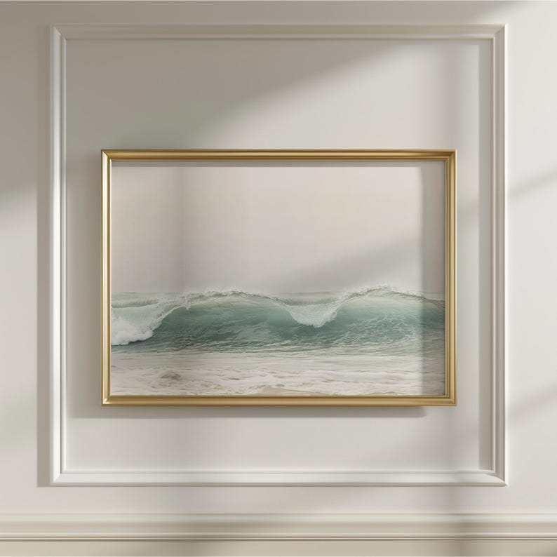 Ocean Waves Wall Art, Coastal Photography Print, Large Beach House Decor, Surf Poster, Boho Nautical Art image 7