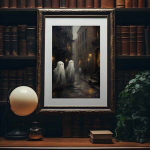 Ghosts Walking on the Street Poster, Sheeted Ghost Print, Cute Little ...