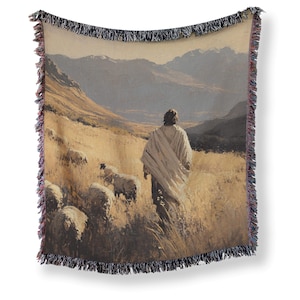 Christian Wall Art, Woven Blanket or Wall Tapestry, Jesus Wall Tapestry Wall Art, Christian Art, Religious Gift, First Communion Gift