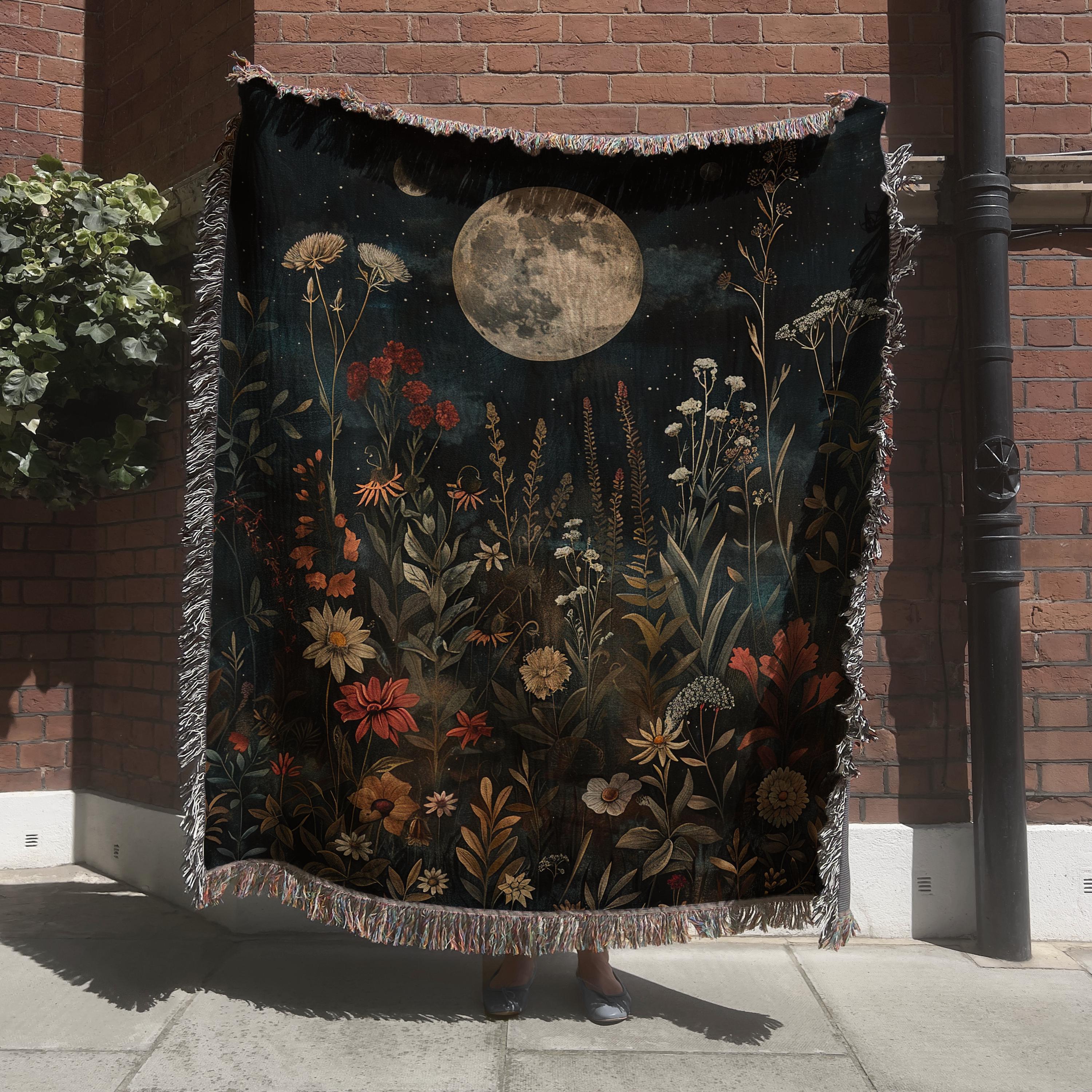 Woven Blanket William Morris Inspired Woven Blanket, Woven Tapestry Wall Art, Gothic Home Decor, Witchy Gift, Moody Blanket, Wimsigoth Decor