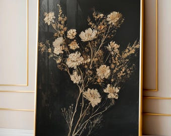 Vintage Dried Floral Matte Vertical Posters, Wall Art, Home Decor, Gift for Her, Minimalist Print, Modern Aesthetic