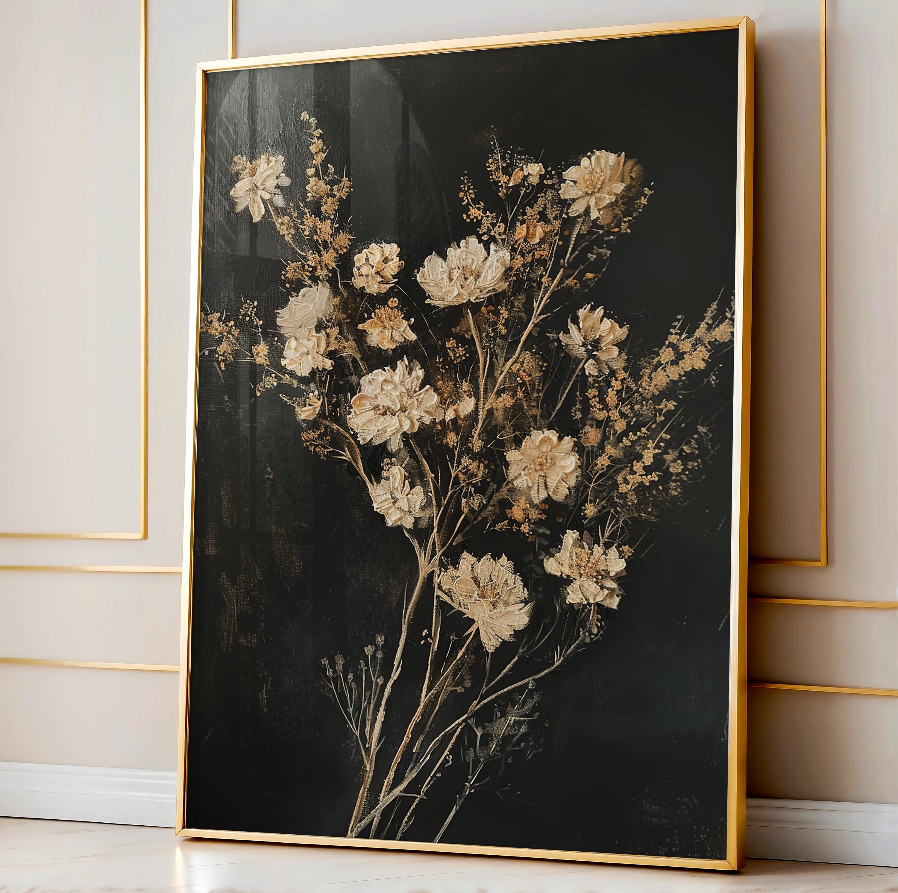 Vintage Dried Floral Matte Vertical Posters, Wall Art, Home Decor
