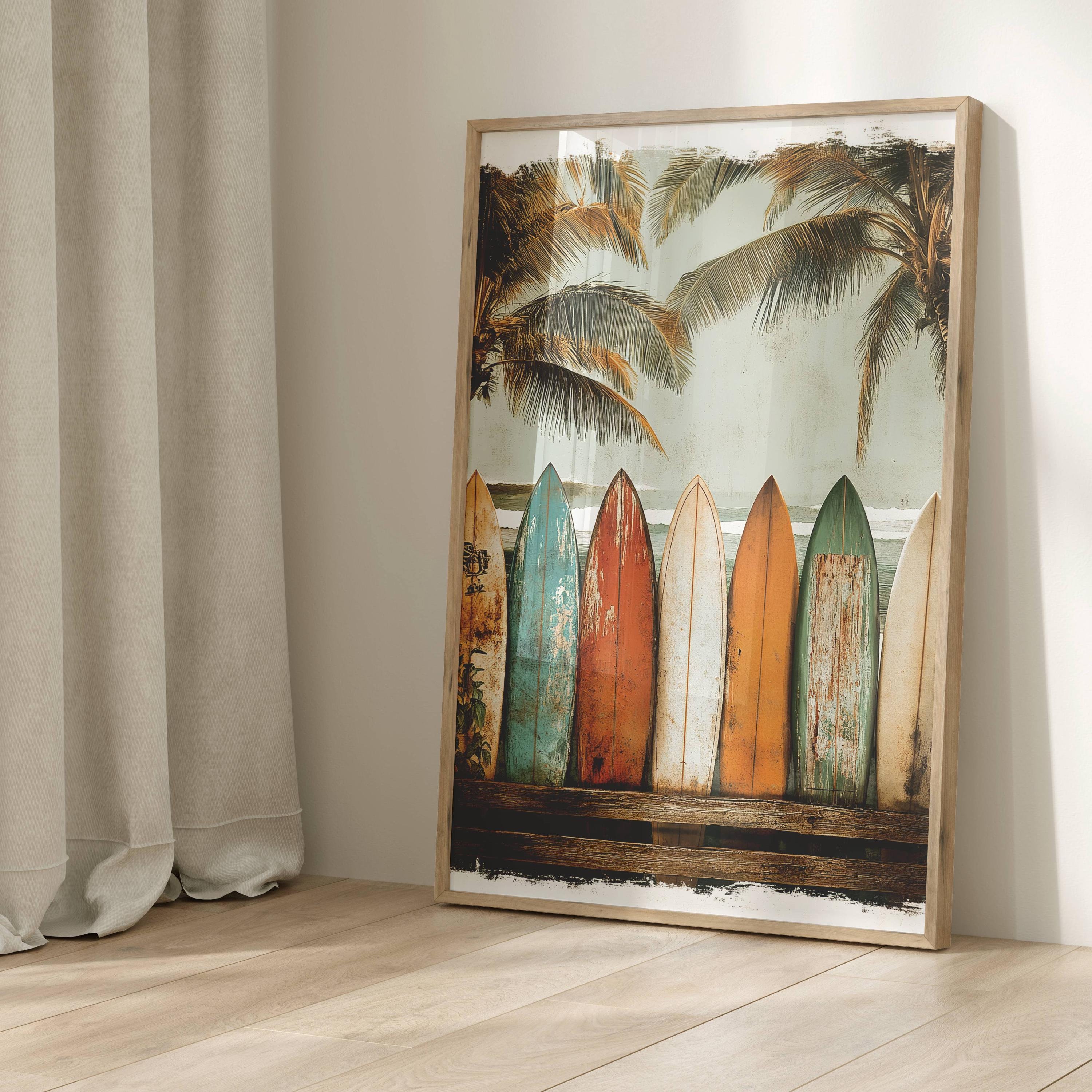 Surfboard Wall Art, Surfboard Beach Ocean, Beachy Wall Art, Minimalist Modern Art Coastal Room Decor, Surf Wall Art, Surfing Print ONLY