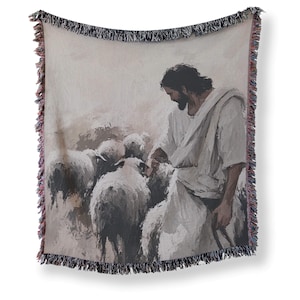 Christian Wall Art, Woven Blanket or Wall Tapestry, Jesus Wall Tapestry Wall Art, Christian Art, Religious Gift, First Communion Gift