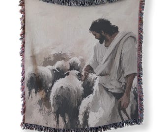 Christian Wall Art, Woven Blanket or Wall Tapestry, Jesus Wall Tapestry Wall Art, Christian Art, Religious Gift, First Communion Gift