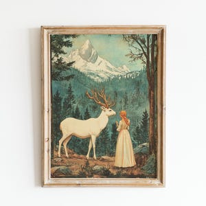 Póster de romance fantástico con paisaje encantado, arte mural vintage, decoración de naturaleza, decoración fantástica para el hogar, regalo para amantes de la naturaleza. imagen 6