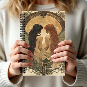 Artistic Fairy Celestial Spiral Notebook, Beautiful Journaling, Gift for Students, Eco-Friendly Writing Pad, Nature-Inspired Stationery