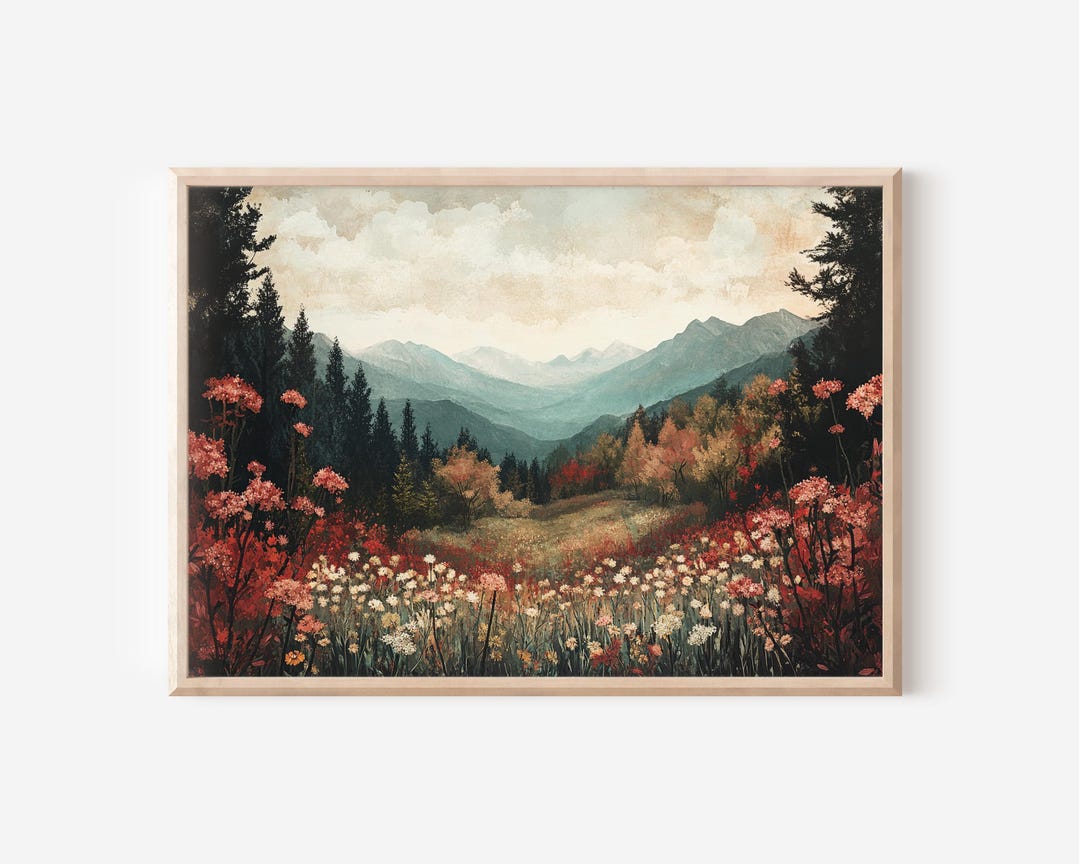 Vintage Rustic Wall Art Print, Matte Horizontal Posters, Autumn