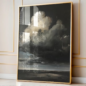 Dark Academia Decor Moody Clouds Wall Art, peinture à l&#39;huile de Moody vintage Art victorien, impression ancienne, cadeau gothique, cadeau maman