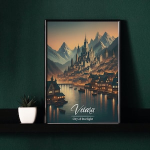 Velaris Print, Acotar Print, A Court of Thorns and Roses, Velaris Art Print, Night Court Printed Poster, Wall Art