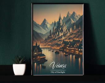 Velaris Print, Acotar Print, Ein Gericht der Dornen und Rosen, Velaris Kunstdruck, Nachtgericht Gedrucktes Poster, Wandkunst