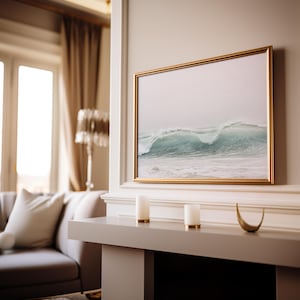 Ocean Waves Wall Art, Coastal Photography Print, Large Beach House Decor, Surf Poster, Boho Nautical Art image 3
